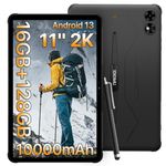 UMIDIGI 2K 11inch Rugged Tablet Android 13,Active T1 Octa-core 16GB RAM+128GB ROM,10000mAh,16+16+8MP Camera Waterproof Tablet with SIM Card Slot Unlocked/Stylus Pen/4G LTE/WiFi-5/BT 5.0/GPS,Warranty