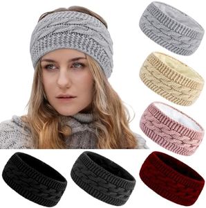 TOBATOBA 6 Pack Winter Headbands for Women Fuzzy Fleece Lined Ear Warmers Headband Thick Knit Ear Muffs for Winter Accessories Ear Covers Cold Weather Christmas Gift Stocking Stuffers for Women