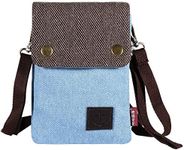 BECPLT Canvas Small Cute Crossbody Cell Phone Purse Wallet Bag with Shoulder Strap for iPhone X,iPhone 8 Plus,iPhone 6 6s 7 Plus, Samsung Galaxy S7 Edge S8 Edge (Fits with OtterBox Case)-Blue