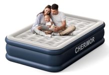 CHERIMOR Air Mattress, 18 inch High Thicken Sturdy Full Size Inflatable Mattress with Built in Pump, Quickly Inflatable, Portable Blow up Mattress for Camping, Guests & Home, Air Bed with Carry Bag
