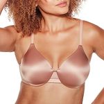 Bali One Smooth U Underwire Bra, Smoothing Shapewear Bra, Concealing Full-Coverage Bra with Front-to-Back Smoothing, Evening Blush, 34D