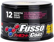 SOFT99 Fusso Coat 12 Months Wax Dark 200g - Hard Car Wax Polish – Auto Care Waterproof Hydrophobic Coating - Durable Paintwork Protection and High-Gloss Finish - Kit with an Applicator Pad