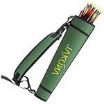 JAKUNA Hip and Back Quiver for Arrows - Green Arrow Quiver for Kids and Adults - Adjustable Arrow Holder with a Padded Strap and Belt Clip - Archery Accessories for Field and Practice (Green)