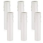 DiCUNO E12 Candle Cover Sleeves, Chandelier Socket Covers, 4” Tall Candle Socket Base Covers, 4 inch Tall White Plastic Chandeliers Candelabra Base, Set of 6