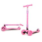 LuvLap Joy Scooter for Kids- Toddler 3-Wheel Kick Scooter with LED Lights | Safe & Stable First Ride for 3-10 Year Olds | Adjustable Height & Easy-Grip Handlebars | Fun Outdoor Gear for Kids, Pink