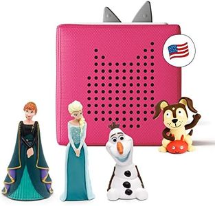 Toniebox Audio Player Starter Set with Elsa, Anna, Olaf, and Playtime Puppy - Listen, Learn, and Play with One Huggable Little Box - Pink