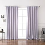 Best Home Fashion Thermal Insulated Blackout Curtains - Back Tab/Rod Pocket - 52" W x 84" L - Lilac (Set of 2 Panels)