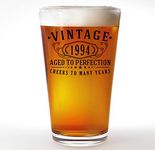 Vintage 1994 Printed 16oz Pint Beer Glass - 30th Birthday Gifts for Men - Cheers to 30 Years Old - 30th Birthday Decorations for him - Best Engraved Beer Gift Ideas for Men - Dad Grandpa 2.0