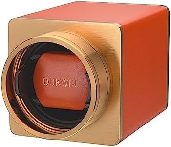 DUKWIN Watch Winder, Single Watch Winder Box Portable Watch Winders for 1 Watches with Quiet Japanese Motor, Dual Power Supply for Travel