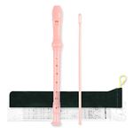 Mr.Power German Style C Key Soprano Recorder 8-Hole 3 Piece Music Musical Instruments with Fingering Chart Cleaning Kit (Pink)