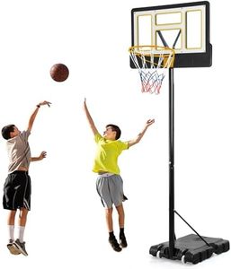 YITAHOME Basketball Hoop Outdoor 10 FT Adjustable, Portable Basketball Goals for Outside, 4.4-10FT Height Adjust, 44in Backboard and 18in Rim