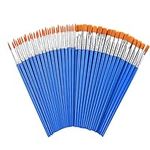 100 Pcs Paint Brushes Round Flat Small Brush Bulk for Detail Painting