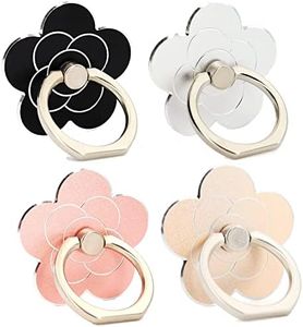 Fwaytech Cell Phone Ring Holder Flower, 360 Rotate Metal Finger Ring Socket Grip Kickstand for Smartphones,4Pack (Flower4)