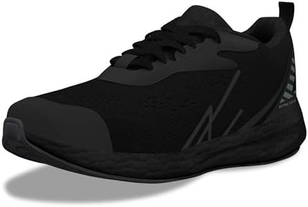 NY Threads Men's Running Shoes Comfortable and Lightweight Casual Sneakers, Black/Black, 8