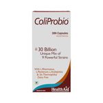 HealthAid ColiProbio - 30 Capsules |Promotes Overall Gut Health |9 Researched Live Probiotic Strains In 1 Capsule |Helps In Nutrition Absorption |Support Healthy Bowel Function |Support Immune System