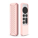 O Ozone Silicone Case for Apple TV 4K (2021) Remote Cover Replacement for New Apple 4k TV Series 6 Generation / 6th Gen Protective Case Cover for Apple TV 4K / HD Siri Remote Control (Light Pink)