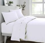 Sleepdown Fitted Sheet White Poly Cotton, Double