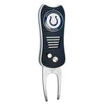 Team Golf NFL Indianapolis Colts Switchblade Divot Tool with Double-Sided Magnetic Ball Marker, Features Patented Single Prong Design, Causes Less Damage to Greens, Switchblade Mechanism