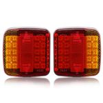 SPARKMOTO 2pcs 12v LED trailer light cluster,IP67 Waterproof trailer tail lamps with 5functions,brake light,turn signal indicator light,rear position light,license plate light,reflector,ECE approval