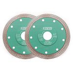 FACHLICH Diamond Porcelain Saw Blade 4-1/2" Tile Blades 2pcs 115mm Ceramic Cutting Discs with X Mesh Rim for Ceramic Tile Porcelain Granite Marbles