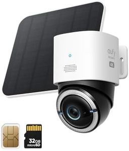 eufy Security 4G LTE Cam S330, 4K Cellular Wireless Security Camera, Pan and Tilt, Solar Powered, AI Human/Vehicle Tracking, with SIM Card and 32GB SD Card. (Renewed)