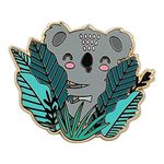 REAL SIC Koala Enamel Pin Custom Novelty Cartoon Animal Brooch Australian Bear in Leaves Lover Friends Lapel Pins Shirt Bag Jacket Funny Badge Jewelry Gift