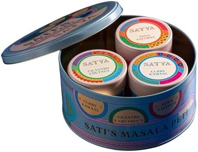 Satya Blends Indian Spice Gift Set - Satis Masala Peti, Includes Cliantro Chutney, Curry Kamaal & Sona Saffron - Vegan, Gluten Free, Farm to Spice, Low Sodium, Dye Free, Women Owned, Minority Owned (2.5oz, Pack of 3)