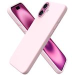 ORNARTO Compatible with iPhone 16 Plus Case 6.7", Slim Liquid Silicone 3 Layers Full Covered Soft Gel Rubber 16 Plus Phone Cases Cover 6.7 inch-Chalk Pink