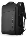 MARK RYDEN Expandable Travel Backpack for Men, 17.3 Inch Laptop Backpack with YKK Zipper, USB Charging Port, Waterproof, Flight Approved, Carry On Backpack for Men, Black (black 1), L, Expandable