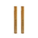 Gaia Guy Bamboo Toothbrush Travel Case 2 Pack - Portable Bamboo Toothbrush Holder Great For Plastic-Free Travel, Camping and Zero Waste Living