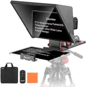 Desview P15 Teleprompter，15 inch Aluminum Alloy Liftable Teleprompter, High Display Glass, Compatible with iPad Tablet Phone DSLR Camera, No Assembly, Carry Case Included, Great for Video Making
