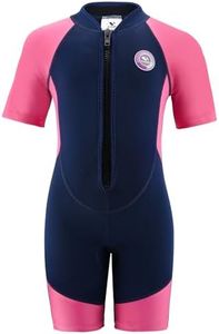 Pottwal Shorty Wetsuits for Kids Boys and Girls, 4Y, 2MM Neoprene Thermal Swimsuit, Toddler/Junior/Youth Wet Suits