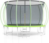 Trampoline 10FT 12FT 14FT 16FT, Trampolines for Kids & Adults, Trampoline with Enclosure, Ladder, Recreational Trampolines for Outdoor Jump, ASTM Approved (Green, 16FT)