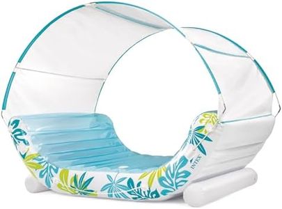 Intex, Colchoneta Hinchable, 224x150x165 cm, Incluye Parche reparación, Cuerda de Agarre, Toldo Solar Desmontable, 2 portabebidas, Colchonetas de Piscina, Hinchables Playa, Juguete Agua (56294)