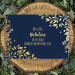 Manta Makes Wedding Guest book personalised gold foil 26 colour choices A5 or A4, signing book wedding decorations for wedding reception, wedding books for guests to sign (A5, Navy)