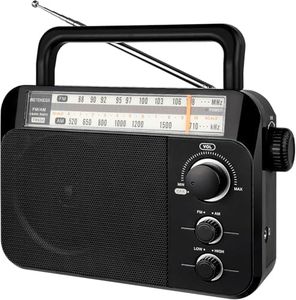 Retekess TR604 Elder Radio, Portable AM/FM 2 Band Radio, Support Dry Battery Power + AC Power, with Headphone Jack for The Elderly