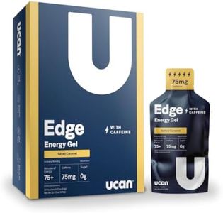 UCAN Edge Energy Gel Shots, Salted Caramel + Caffeine (12, 2 Ounce Packets) for Running, Training, Workouts, Fitness, Cycling, Crossfit | Sugar-Free, Vegan, & Keto Friendly Energy