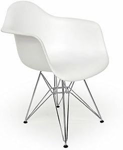 Inmod Molded Plastic Eiffel Armchair, White (Set of 2)