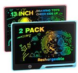 POPERFUN LCD Writing Tablet for Kids, Rechargeable Doodle Board Toys Gifts for 3-8 Year Old Girls Boys, 13 Inch Colorful Board Drawing Pad for Kids, Gifts for Toddler Educational Learning Travel Toys