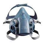 3M 7503 Large Silicone Ultimate Half Mask 7500 Series Reusable Respirator with Cool Flow Exhalation Valve, 4 Point Harness & Bayonet Connection, English, 15.34 fl. oz., Plastic, 5.8" x 10" x 7"