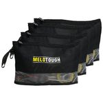 MELOTOUGH Zipper Tool Pouch Small Tool Bag with Zippered,Utility Water Resistant Multipurpose Organizer Zipper Bags for Electrician,Craftsman,HVAC(12Inch,4pack)