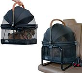 Pet Gear View 360 Pet Carrier & Car Seat with Booster Seat Frame for Small Dogs & Cats, Mesh Ventilation, Push Button Entry, No Tools Required