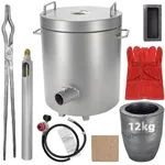 Metal Melting Furnace, 6 Kg Propane Melting Furnace with Crucibles & Tongs Kiln, Casting Refining Smelting for Precious Metals Gold Silver Tin Aluminum Melting Casting Tool