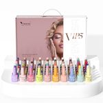 VENALISA Gel Nail Polish Set 60 Colors with Primer Base Reinforce Glossy & Matte Top Coat Soak Off UV Gel Perfect for Valentine's Birthdays and Special Days VIP5