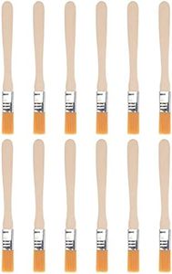 uxcell 5" Paint Brush 0.5" Width Soft Nylon Bristle with Wood Handle for Wall, Cabinets, Fences Yellow 12Pcs