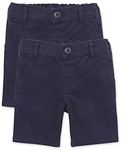 The Children's Place Girls' Toddler Uniform Chino Shorts 2-Pack, Tidal, 4T