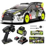 RIAARIO 1/10 Rally Car Max 50mph Brushless RC Cars for Adults with Gyro 4WD RC Truck with Full Car Linkage Lighting Remote Control Trucks with 3S 2200mAh Rechargeable Battery Support 4400mAh Battery