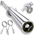 BULLAR olympic barbell 7 feet 20kg, barbell rod, olympic rod for powerlifting, olympic bar for weight lifting, with spring or clamps locks (7 feet with spring lock)