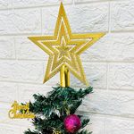 Akaar Decor Christmas Tree Topper Golden Star for Tree Decorations - Xmas Tree Decoration - Christmas Decorations Items for Home Decor| Christmas Tree| (1)