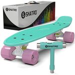 Skatro - Mini Cruiser Skateboard. 22x6inch Retro Style Plastic Board Comes Complete